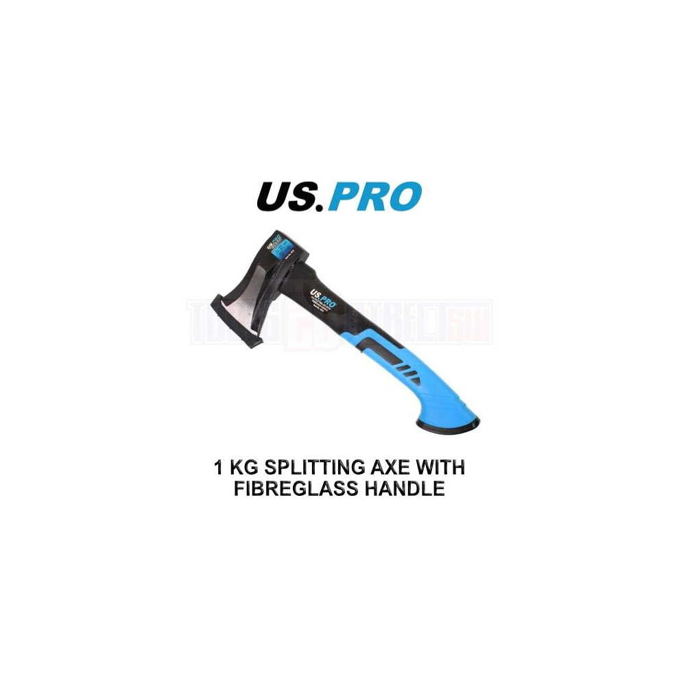 US PRO Tools 1KG Splitting Axe With Fibreglass Handle Log Splitting Maul 4537