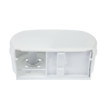 JanSan Dual Versatwin & Coreless Toilet Roll Dispenser White (Each)