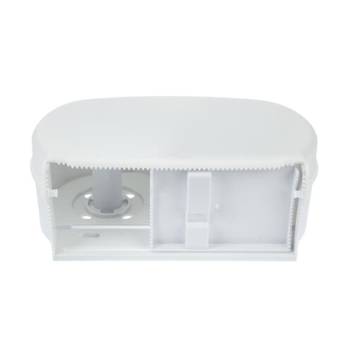 JanSan Dual Versatwin & Coreless Toilet Roll Dispenser White (Each)