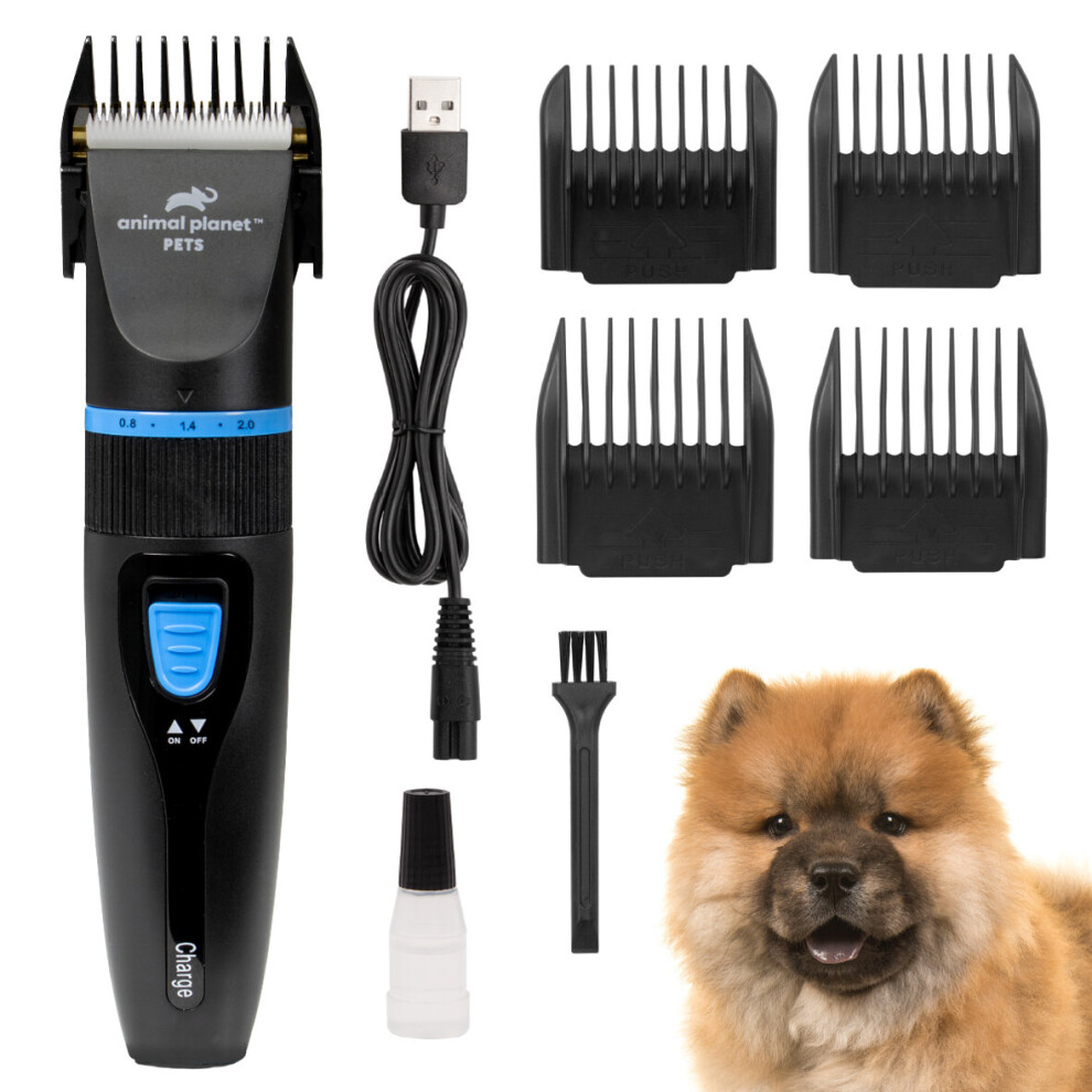 Animal Planet Rechargeable Cordless Dog Grooming Clippers / Accessories Included / Variable Cutting Lengths / High Precision and Easy to Use