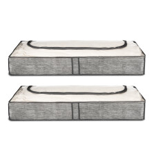 LIVIVO 2 Pcs Underbed Clothes Storage Bags Zipped Organizer Wardrobe Cube Closet Boxes