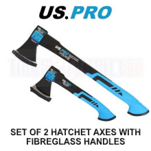 US PRO Tools 2PC Hatchet Axes With Fibreglass Handle Log Splitting Maul 500g & 1KG 4516