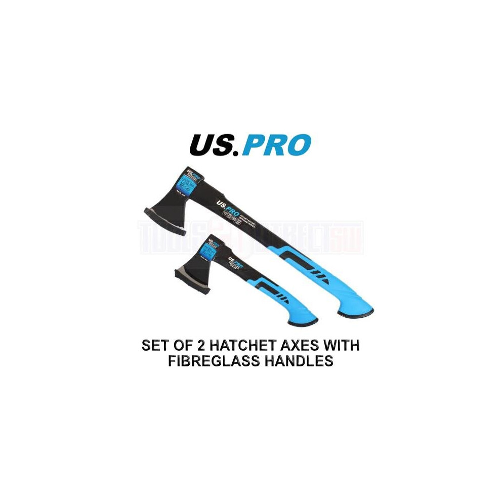 US PRO Tools 2PC Hatchet Axes With Fibreglass Handle Log Splitting Maul 500g & 1KG 4516