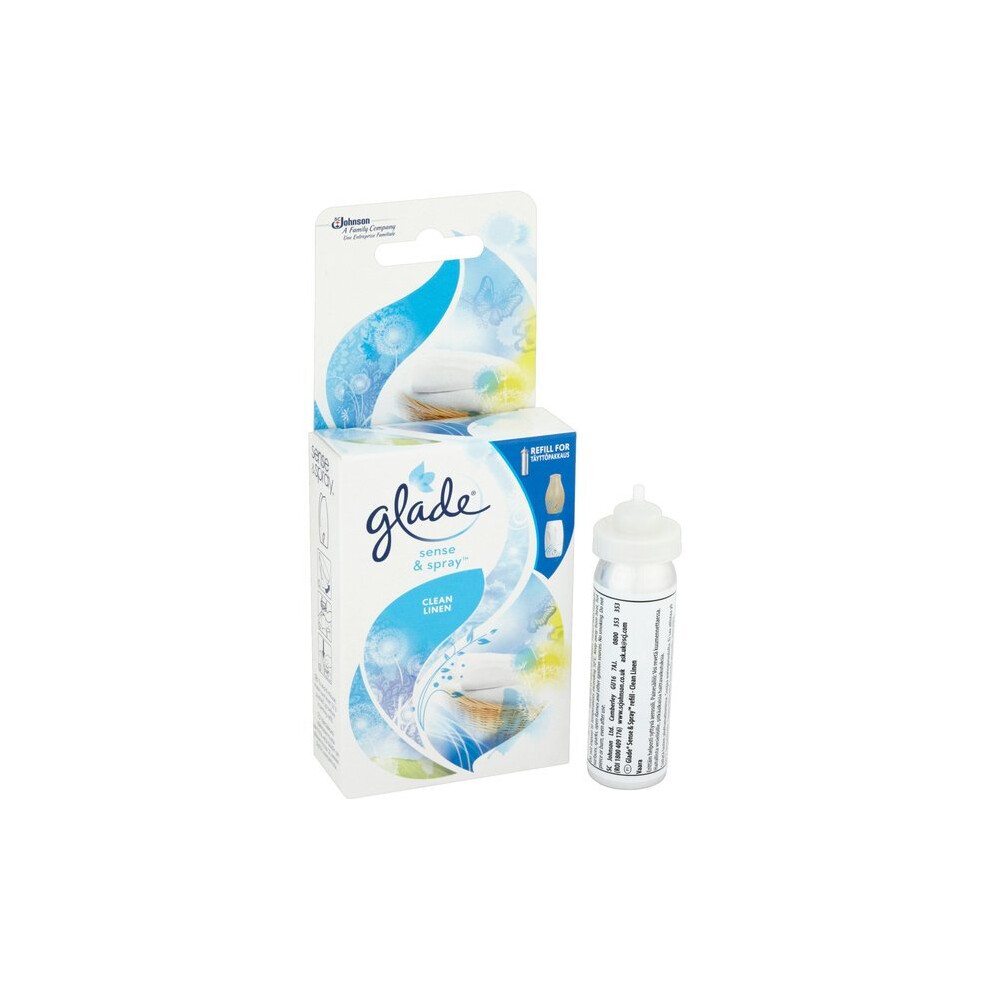 4 x Glade Sense and Spray Refill Clean Linen 18ml