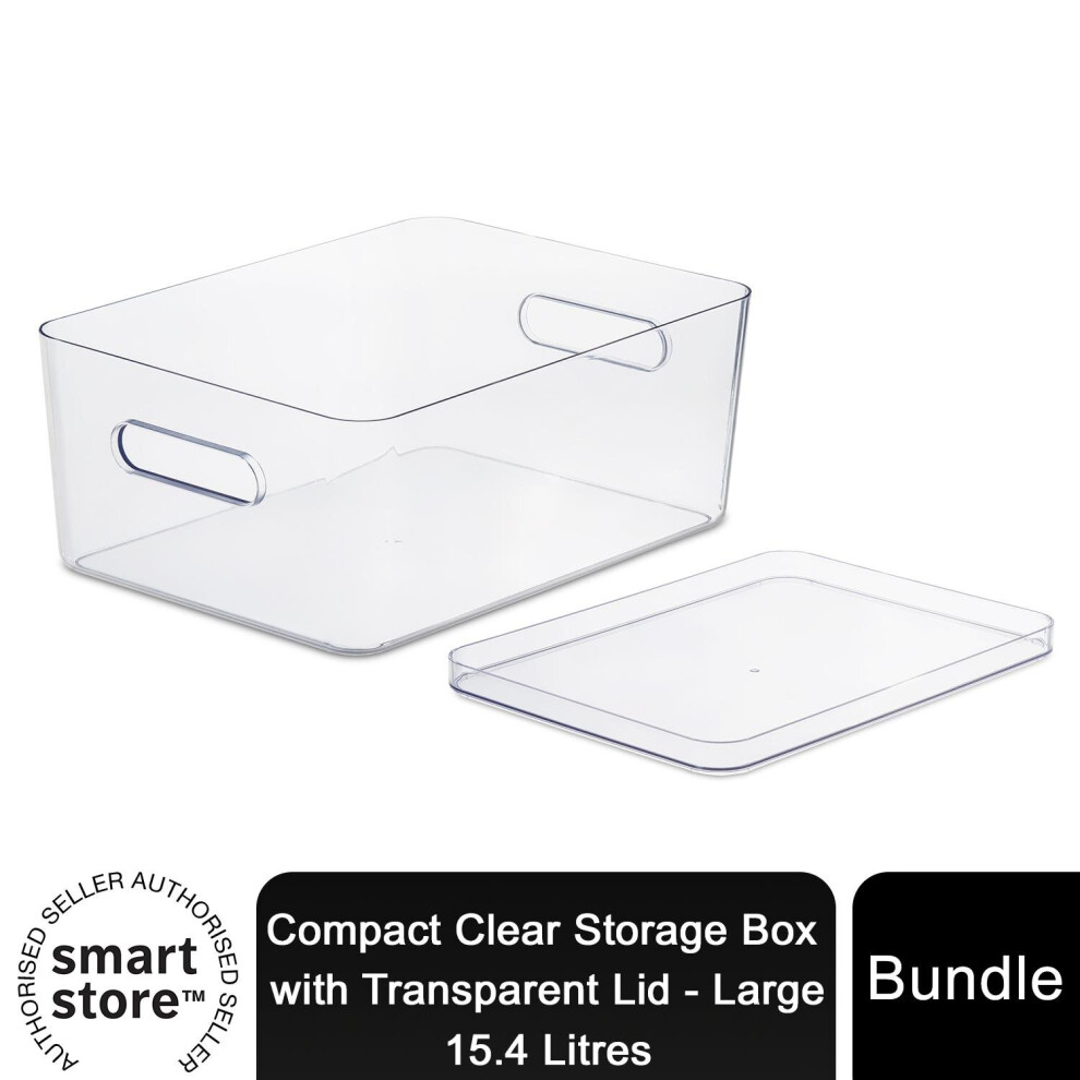 SmartStore Compact Clear Storage Box w/ Transparent Lid - Large, 15.4L