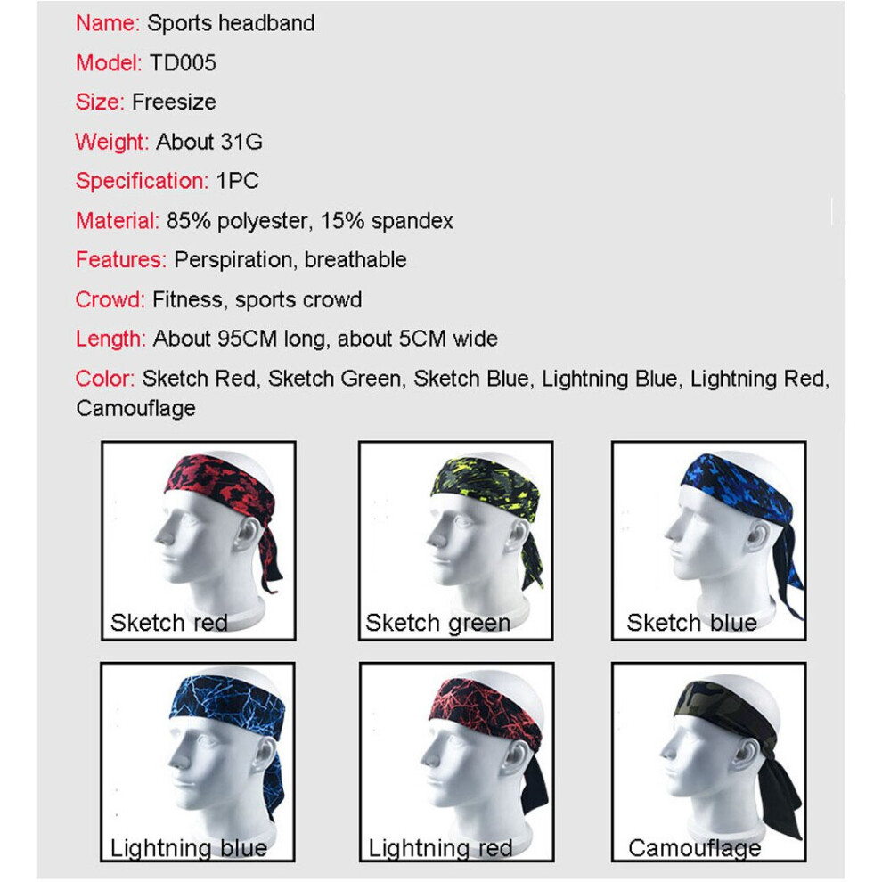 (Sketch  Black) Absorbent Sport Sweat Headband Elastic Sweatband For Men and Women Yoga Hair Bands Head Sweat Bands Gym Sports-image-OPC-PB9HKSY-NEW