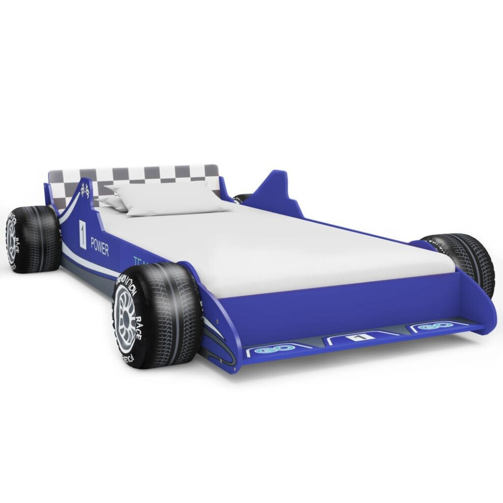 vidaXL Children's Race Car Bed 90x200cm Blue Toddler Beds Kid's Bed Design Bed