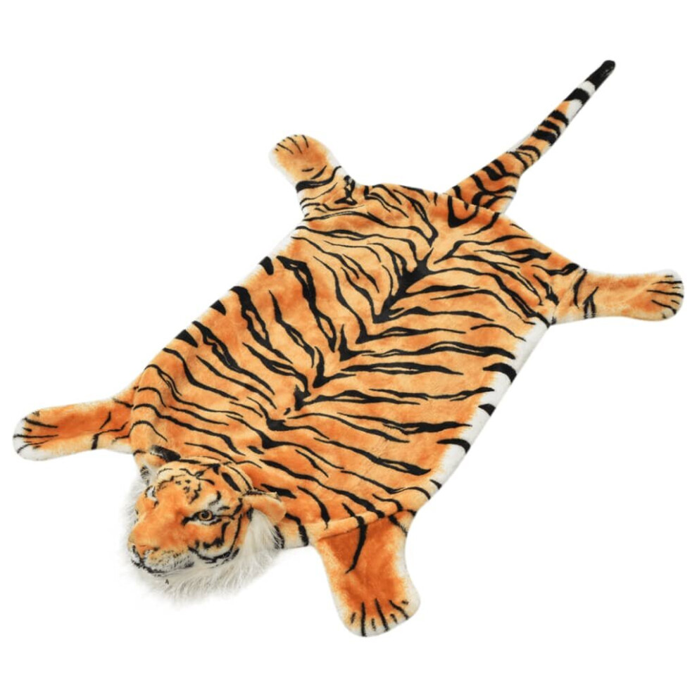 vidaXL Tiger Carpet Plush 144cm Brown Home Living Room Floor Mat Soft Rug