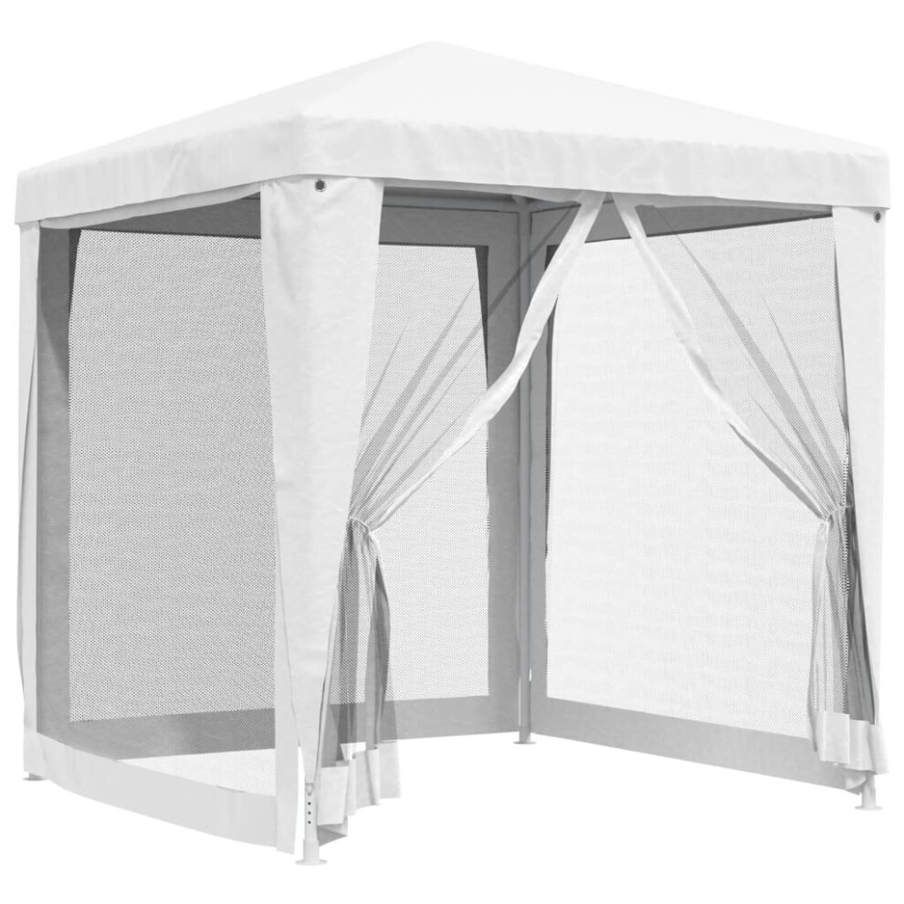 vidaXL Party Tent with 4 Mesh Sidewalls 2m White Garden Canopy Gazebo Marquee