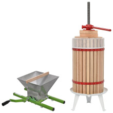 vidaXL Fruit & Wine Press and Crusher Set 2 Piece Juice Maker Cloth Bag 30L