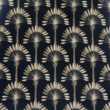 DUTCH WALLCOVERINGS Wallpaper Palm Palace Black and Gold Wallpaper Panel Sheet
