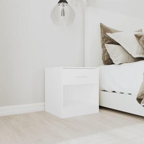 VidaXL vidaXL 2x Bedside Cabinets with Drawer White Nightstand Chest Bedroom Table 2