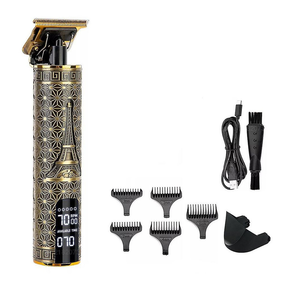 Men Cordless Clipper Professional Beard Trimmer Lcd Electric Hair Clipper