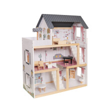(Design 3) Wooden Kids Doll House All in 1 With Furniture & Staircase Best Dolls Role play