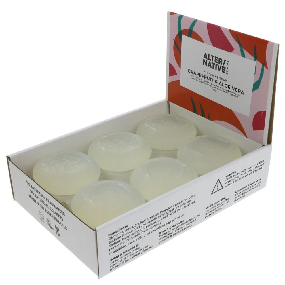 Alter/native by Suma Grapefruit & Aloe Glycerine Soap 90g - Case of 12