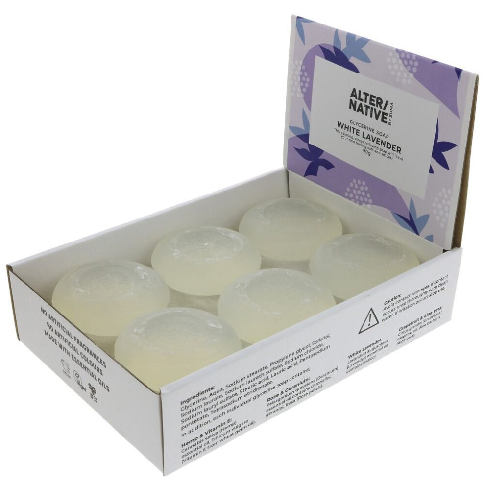 Alter/native by Suma White Lavender Glycerine Soap 90g - Case of 12