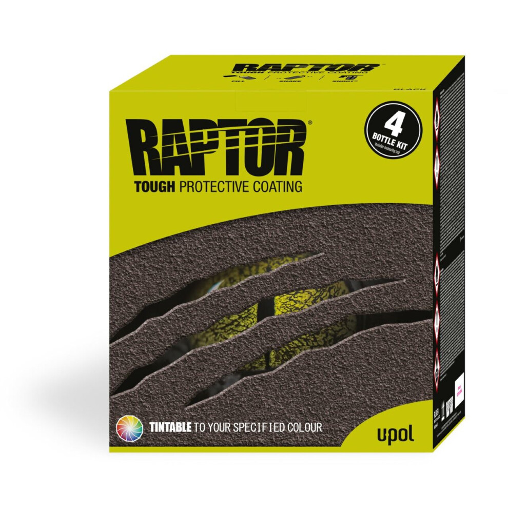 Upol Raptor Tintable 4 x Liner Kit Tough Urethene Coating Bedliner Spray Paint