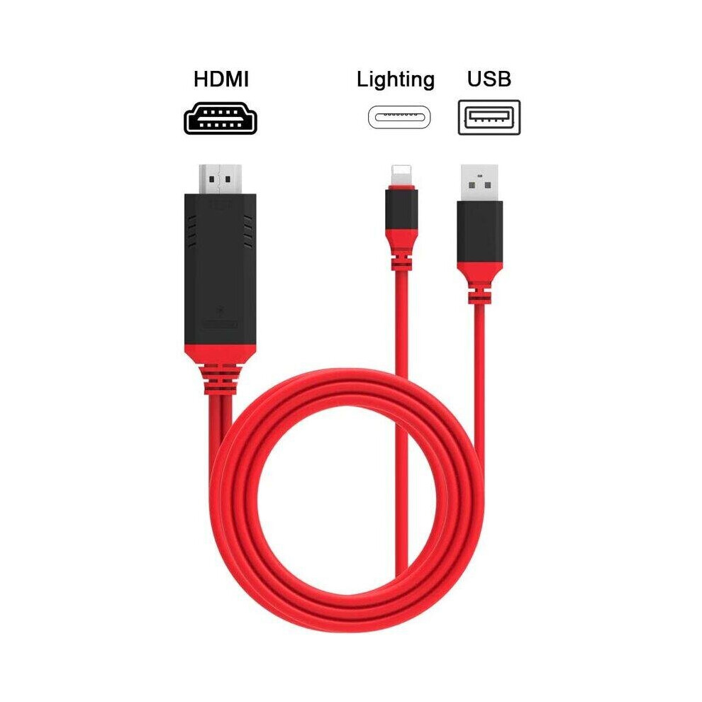 Lightning To Hdmi Cable Is Compatible With Iphone X / 8 7 6 Plus Ipad Ipod Itouch 1080P High Speed Video Av Connector Conversion Hdtv Adapter Plug And