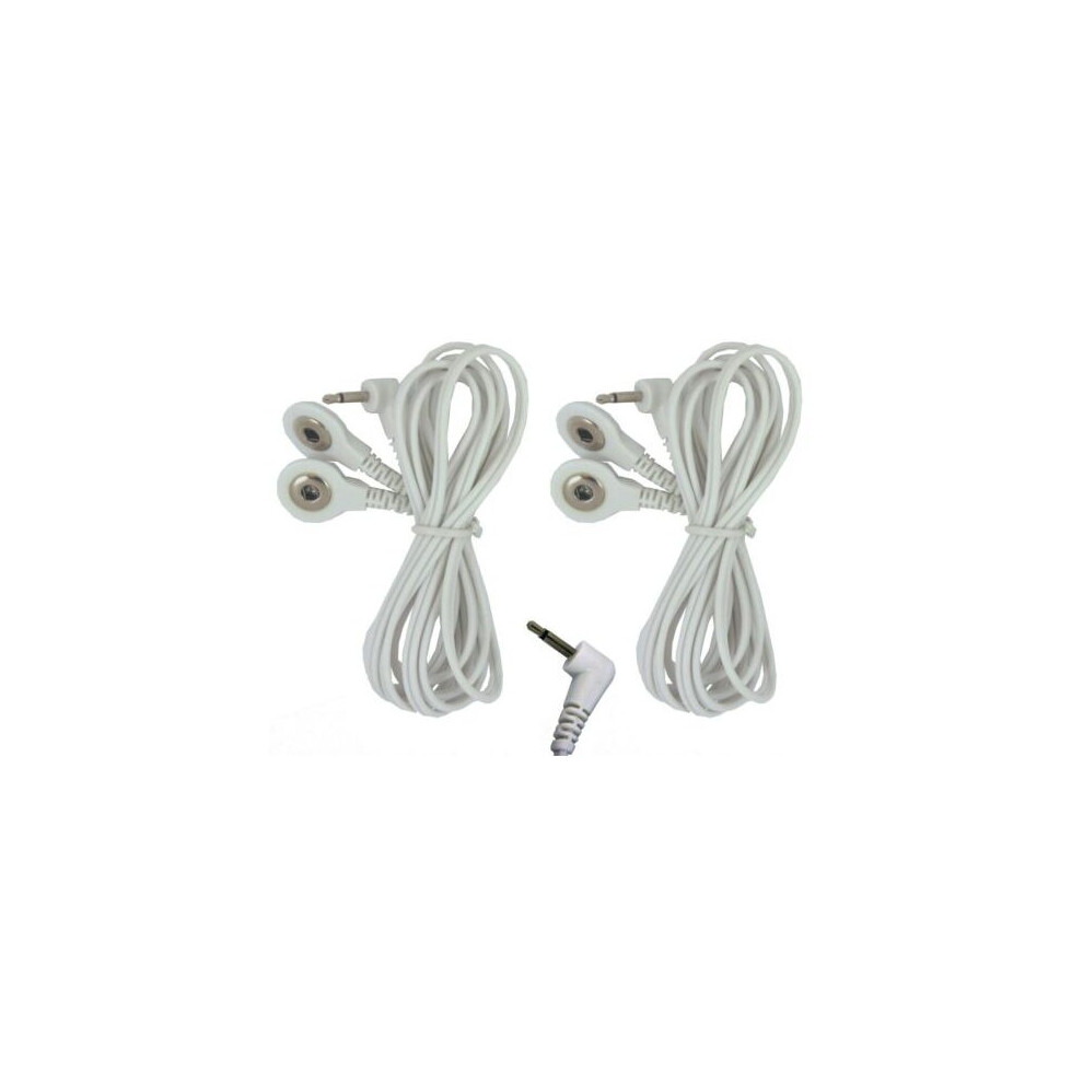 Healthcare World Set Of Two 2.5Mm Tens Electrode Lead Wires With Stud/Snap Connections