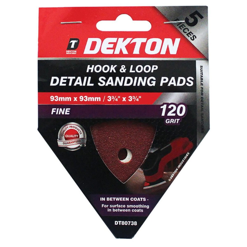 (120) Dekton Detail Palm Sanding Pads Triangle Sheets 40 60 80 120 Or Mixed Grit 93mm