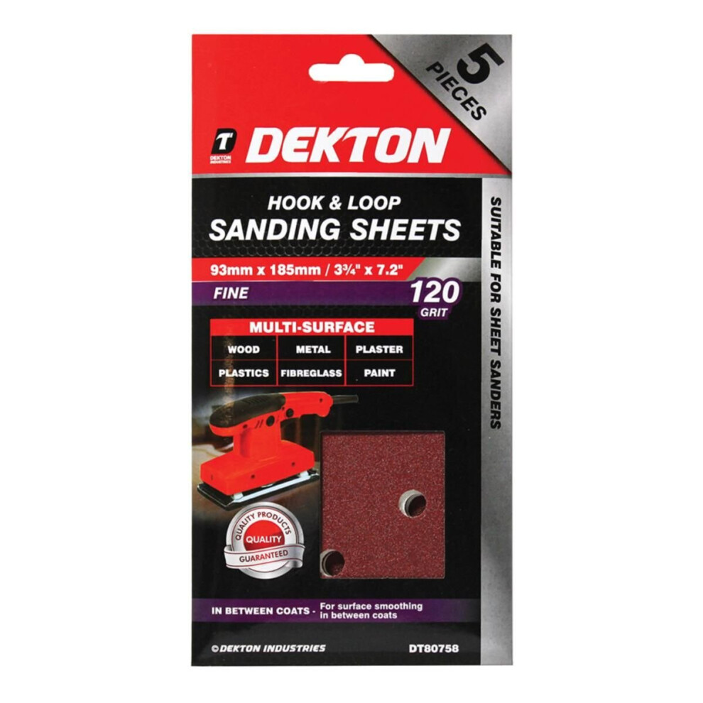 (120) Dekton 1/3 Sanding Pads Rectangular Sheets 40 60 80 120 Grit 93 x 185mm