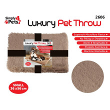 (Beige-Small) Luxury Dog Cat Pet Throw Blanket Microfibre Fleece Supersoft Warm Breathable