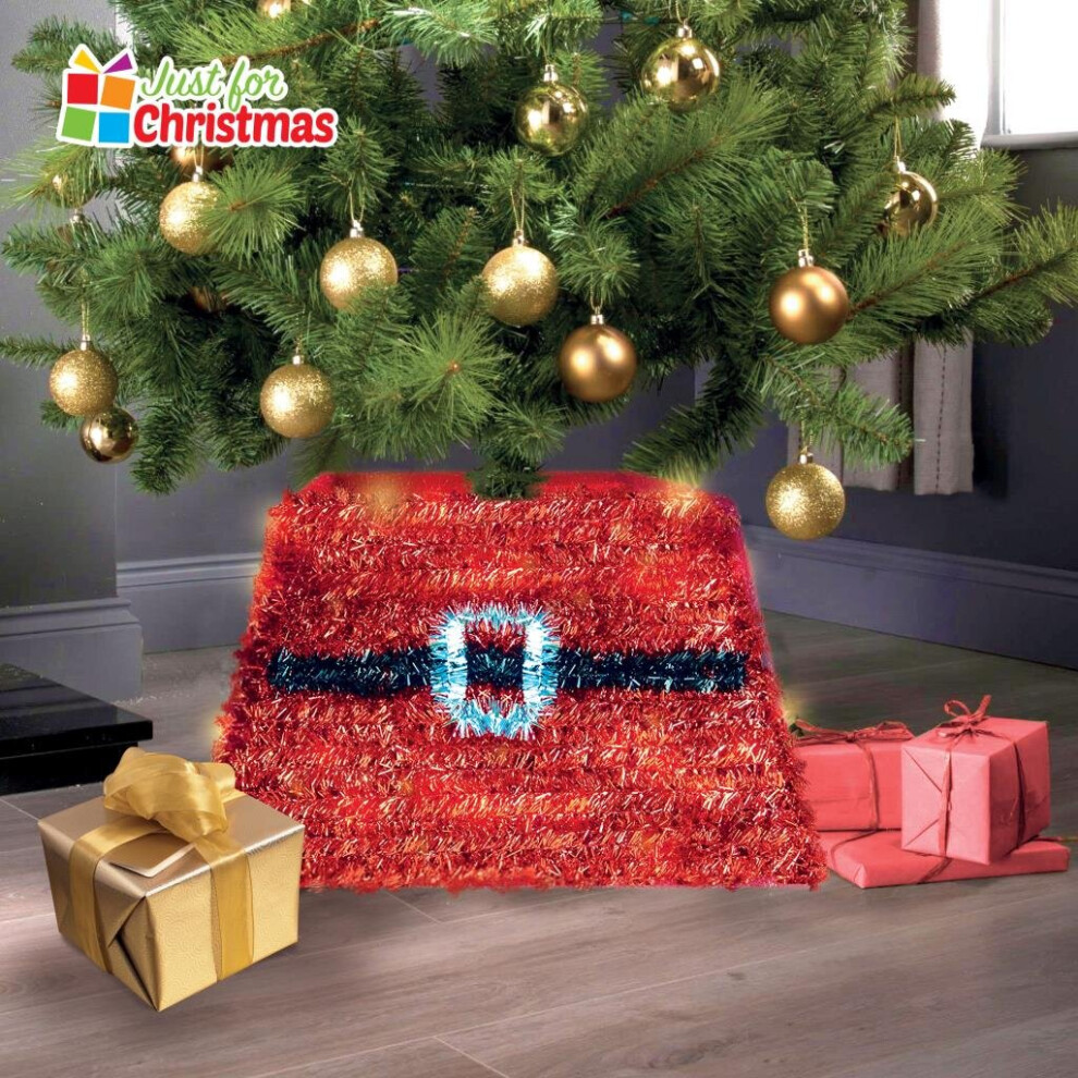 (Santa Belt with 55 LEDs) LED Christmas Tree Skirt Reindeer or Santa Belt Design Stand Bucket Cover-image-OPC-PB9HVFT-NEW