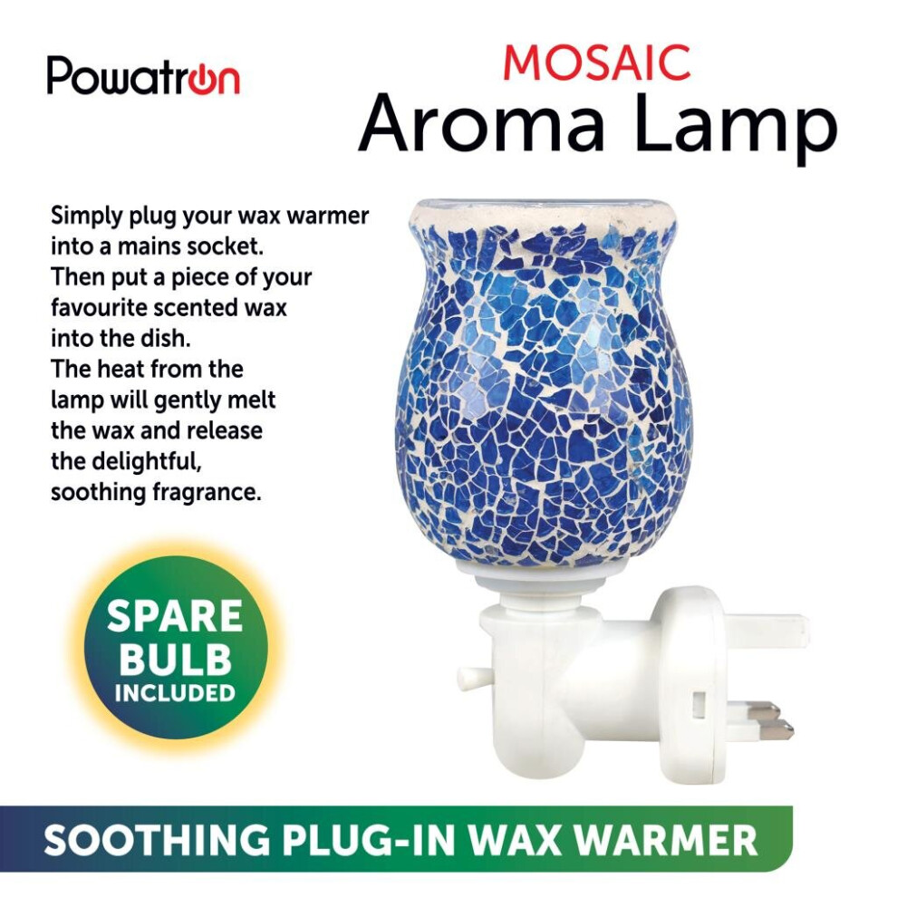 (Mosaic) Aroma Lamp Plug-In Wax Warmer Oil Burner 3D Night Light Diffuser Sooth Electric