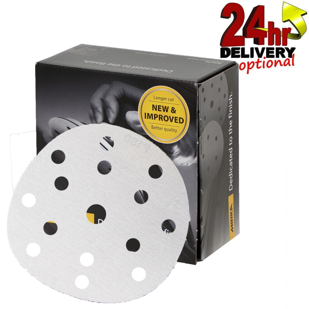 Mirka Basecut Velro 150Mm Sanding Discs - Box 100 6" Abrasive P180 Grit White