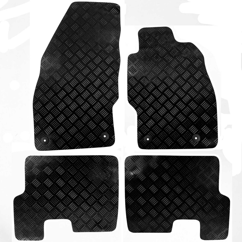 Vauxhall Corsa D & E Rubber Car Mats 2006 on 4pc Floor Set Easimat