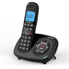Alcatel XL595 Cordless Phone with Answering Machine – Black; Expandable to 3 Handsets, Call Blocker, Large Backlit Display