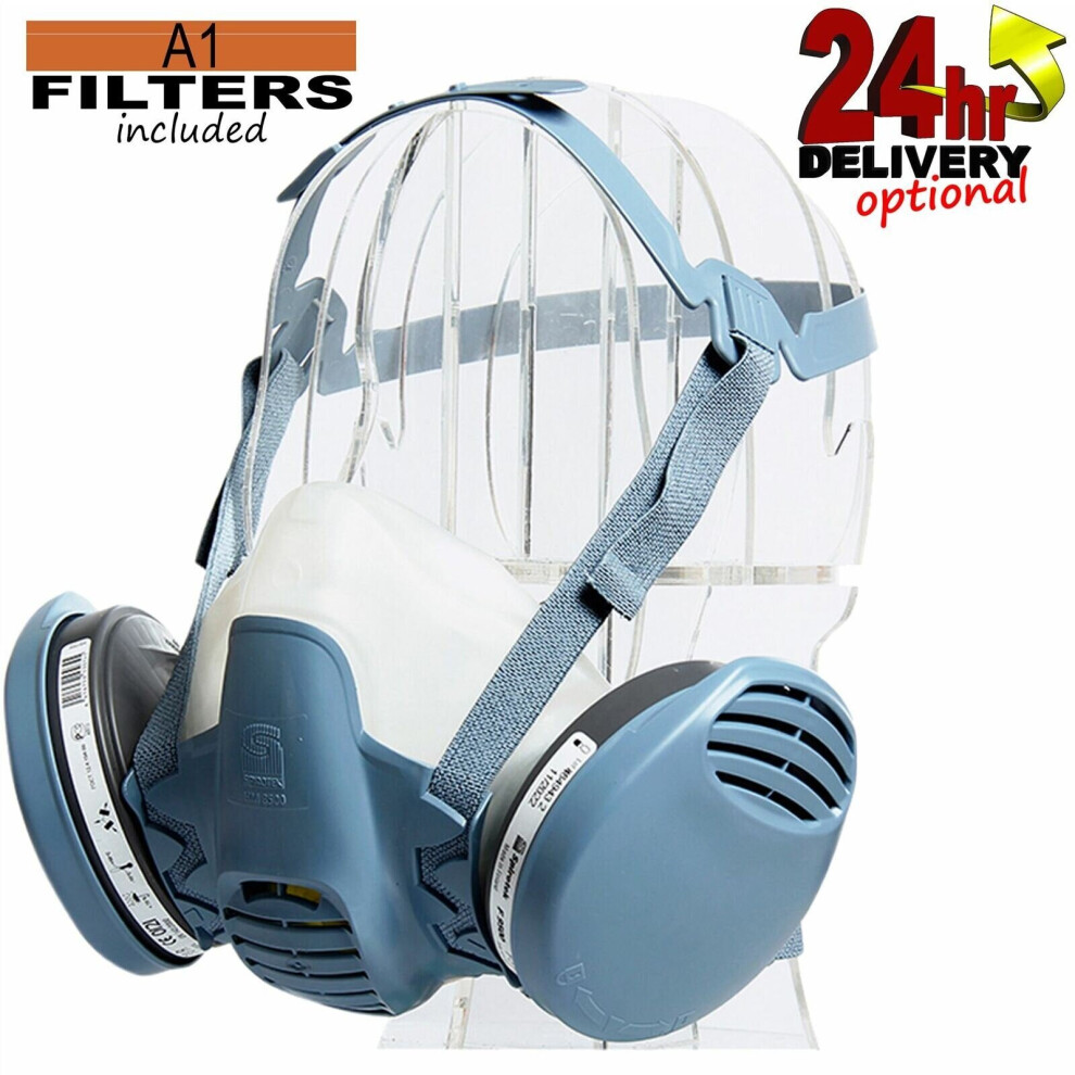 Twin Respirator Mask With A Pair Of A1 Cartridges 3879213983465