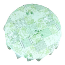 (Green Pine) Round Tablecloth.(140cm) Wipeable PVC Table Cloth.