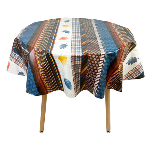 (Leaf) Round Tablecloth.(140cm) Wipeable PVC Table Cloth. 1