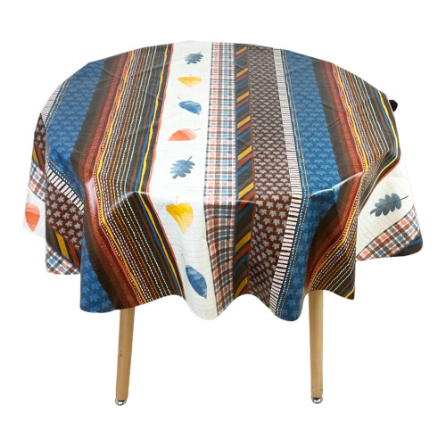 (Leaf) Round Tablecloth.(140cm) Wipeable PVC Table Cloth. 2