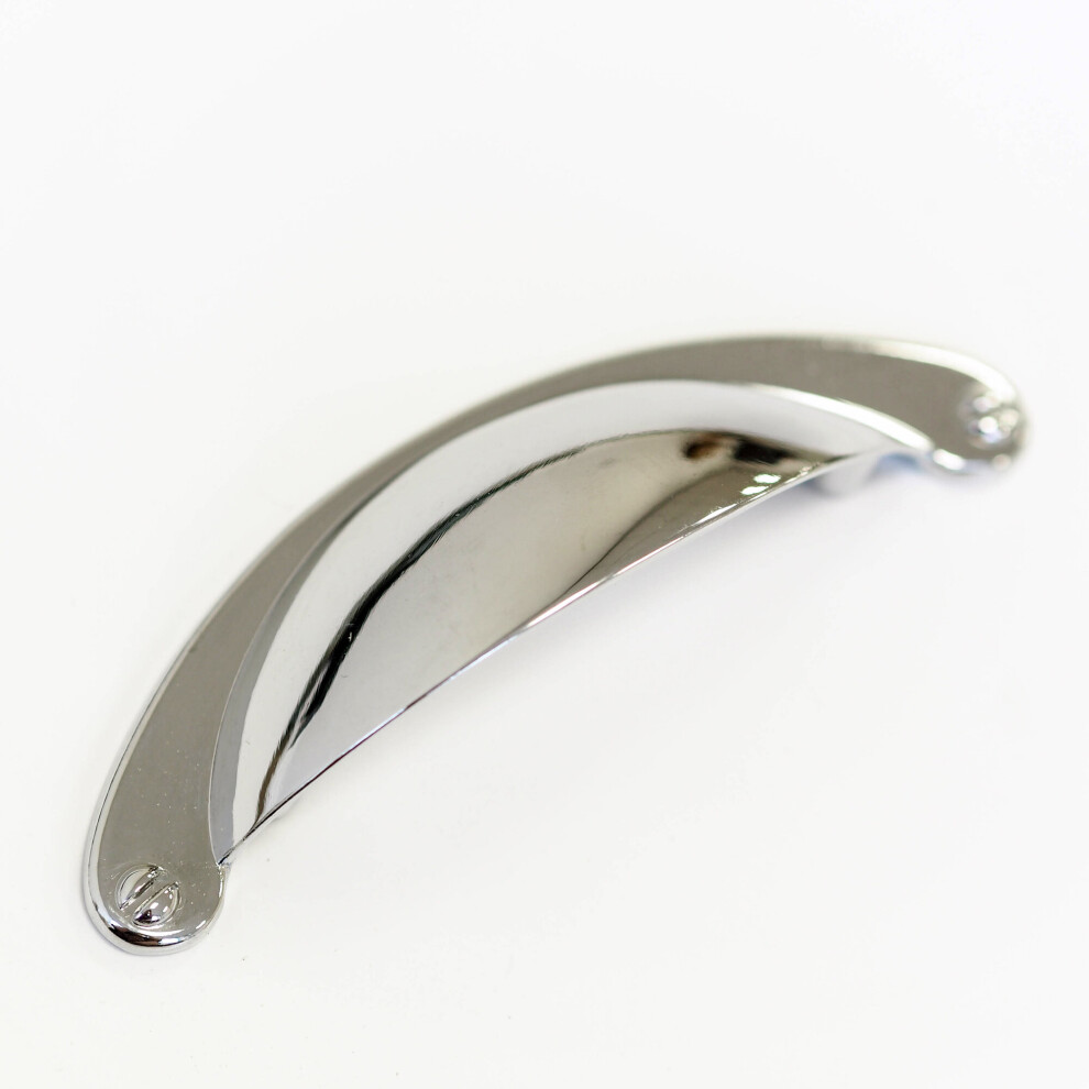 (64Mm Cup Handle) Polished Chrome Cup Handle 64Mm And Round Knob 5060796701463