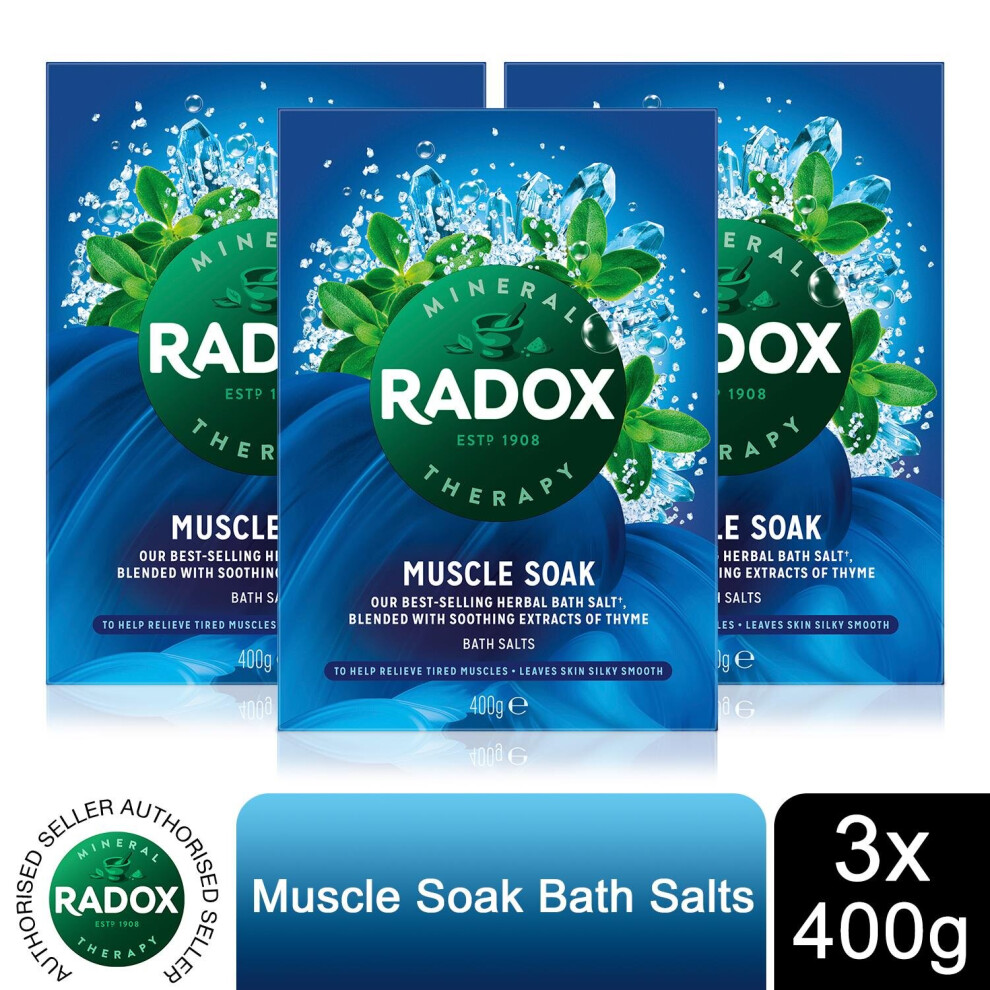 Radox Mineral Therapy Muscle Soak Herbal Bath Salt 400g, 3 Pack