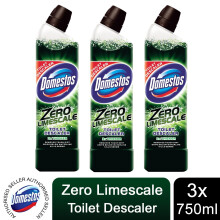 3xDomestos Zero Limescale Toilet Descaler Removes 100% Limescal 750 ml