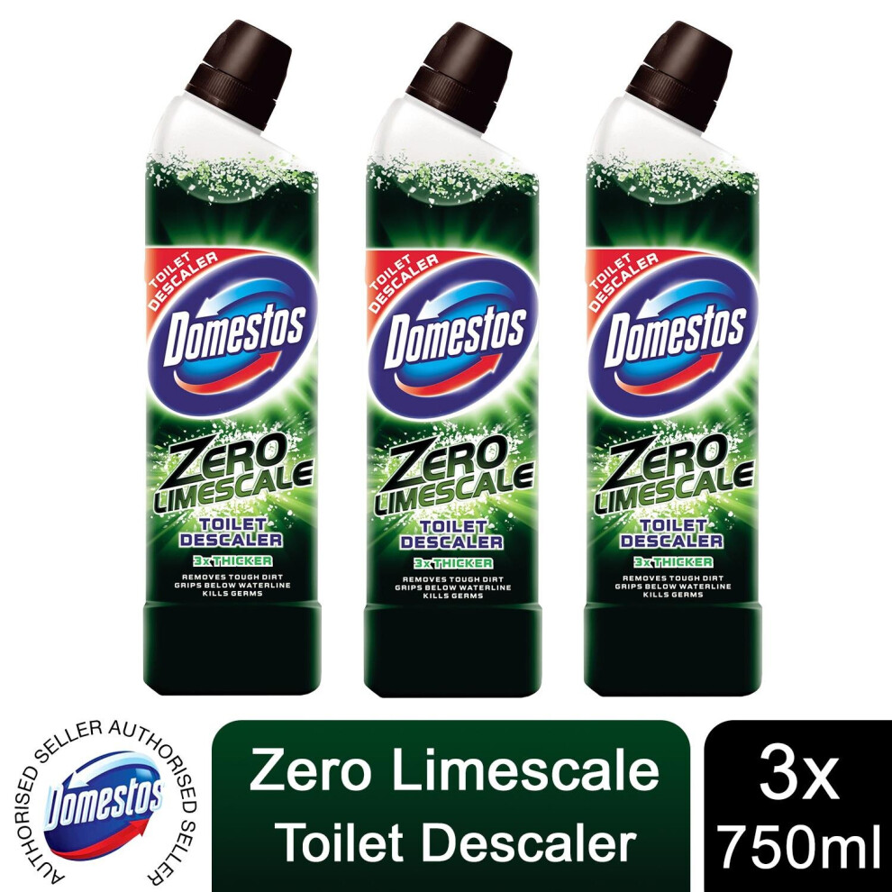 Domestos 3Xdomestos Zero Limescale Toilet Descaler Removes 100% Limescal 750 Ml