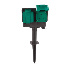GardenKraft 45250 Twin Outdoor Garden Sockets / 3m Cable / Splash Proof