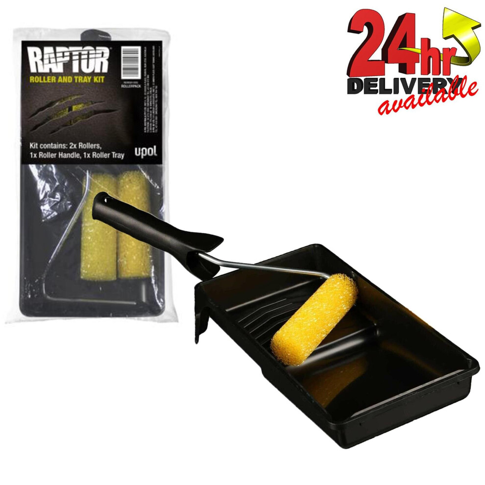 U-POL Raptor 4 Roller & Paint Tray Mini Foam Roller Pack / Set