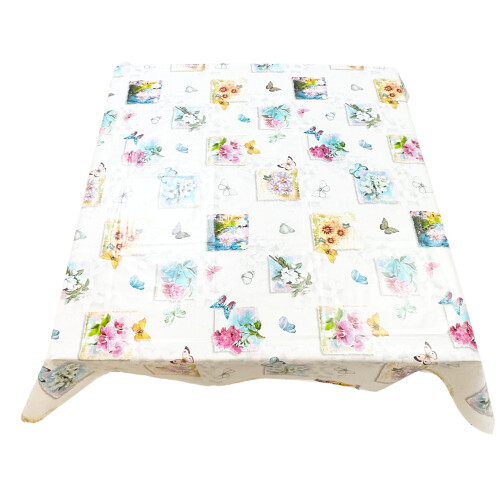 (Butterfly) Square Tablecloth.140x140cm PVC Fiber Table Cloth. 1