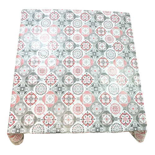 (Red Hitit) Square Tablecloth.140x140cm PVC Fiber Table Cloth. 1