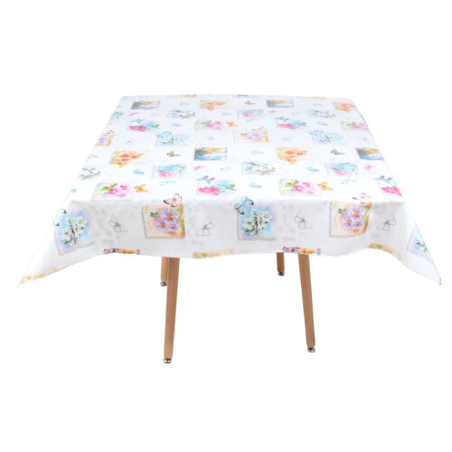 (Butterfly) Square Tablecloth.140x140cm PVC Fiber Table Cloth. 2