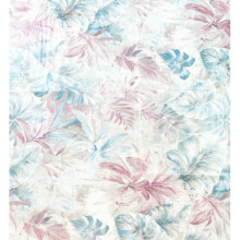 (Blue-Pink Flower) Square Tablecloth.140x140cm PVC Fiber Table Cloth.