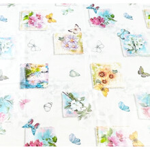 (Butterfly) Square Tablecloth.140x140cm PVC Fiber Table Cloth.