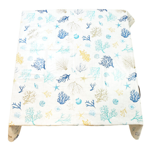 (Blue Bush) Square Tablecloth.140x140cm PVC Fiber Table Cloth. 1