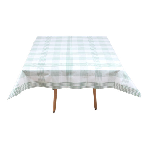 (Green Checked) Square Tablecloth.140x140cm PVC Fiber Table Cloth. 2