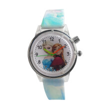 Light Blue Princess  Watch FLASHING LIGHTS Numbers Child Watches Easy Time