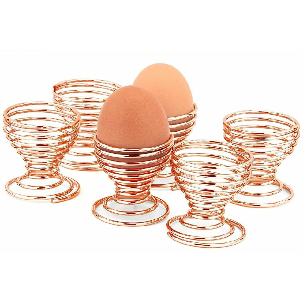 6 X Copper Spiral Wire Boiled Egg Holder Serving Cups Sponge Holders Spring